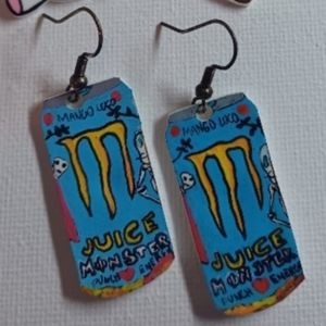 4/$60 New Mango Monster Energy Drink Can Pair of Earrings - Hand-Made